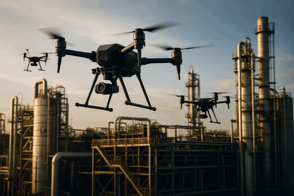 Industrial Facilty Swamp Drone Inspection