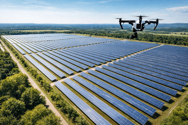 drone inspection of solar park