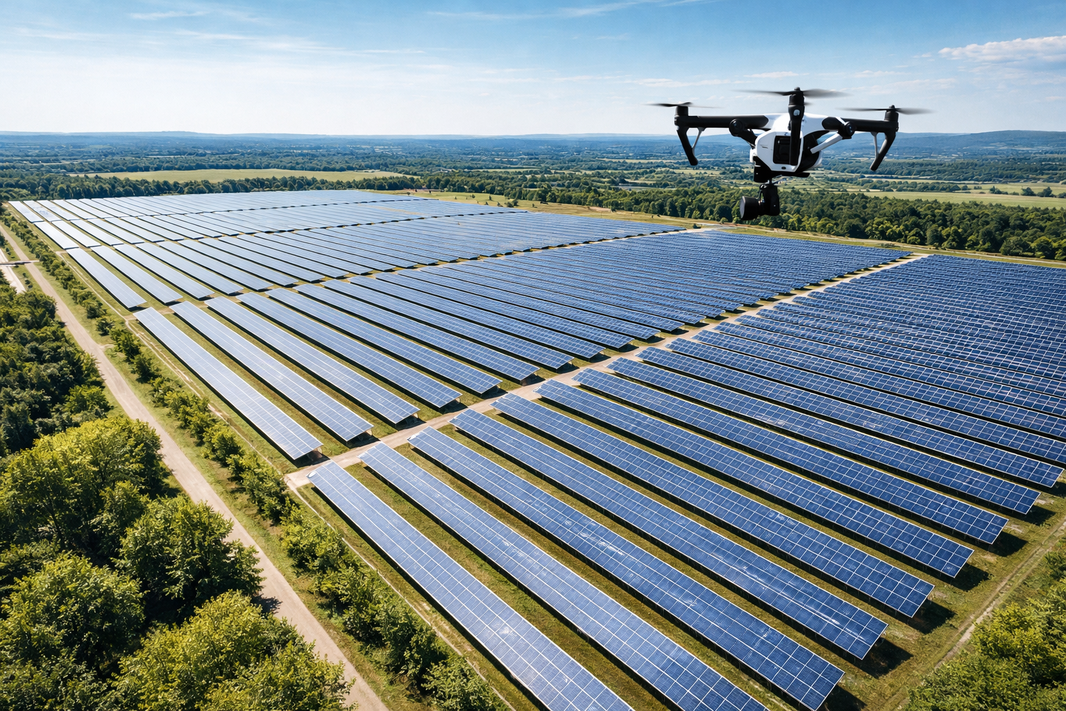 drone inspection of solar park